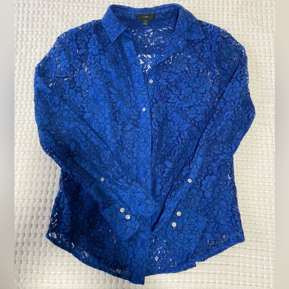 Jcrew lace button up with cami sz 2